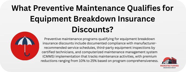 What Preventive Maintenance Qualifies for Equipment Breakdown Insurance Discounts