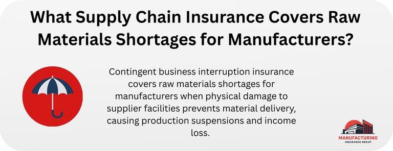 What Supply Chain Insurance Covers Raw Materials Shortages for Manufacturers