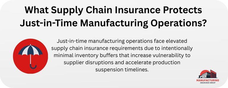 What Supply Chain Insurance Protects Just-in-Time Manufacturing Operations