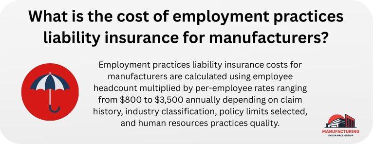What is the cost of employment practices liability insurance for manufacturers